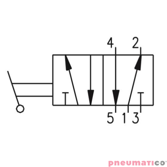Zaw&oacute;r ręczny - przełącznik boczny dwupozycyjny 5/2 PNEUMAX