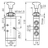 Zawór ręczny - przycisk dwupozycyjny 5/2 PNEUMAX Zawór ręczny - przycisk dwupozycyjny 5/2 PNEUMAX