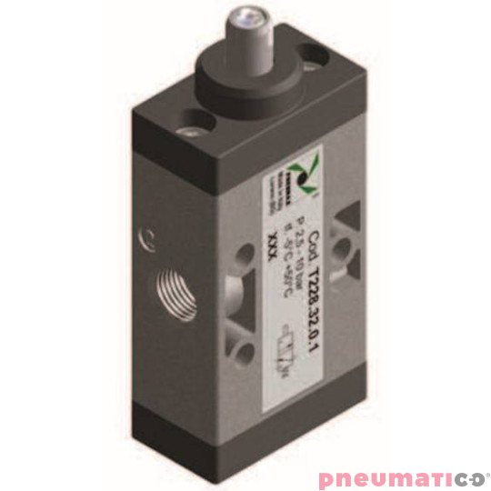 Zaw&oacute;r ręczny - popychacz sprężyna 3/2 PNEUMAX