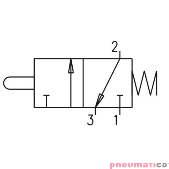 Zaw&oacute;r ręczny - popychacz sprężyna 3/2 PNEUMAX