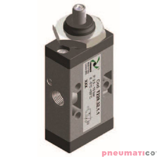 Zawór ręczny - popychacz (montaż panelowy) sprężyna 3/2 PNEUMAX Zawór ręczny - popychacz (montaż panelowy) sprężyna 3/2 PNEUMAX