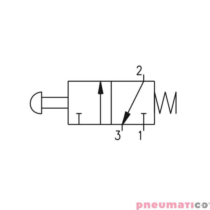 Zaw&oacute;r ręczny - przycisk pod panel 30 3/2 PNEUMAX