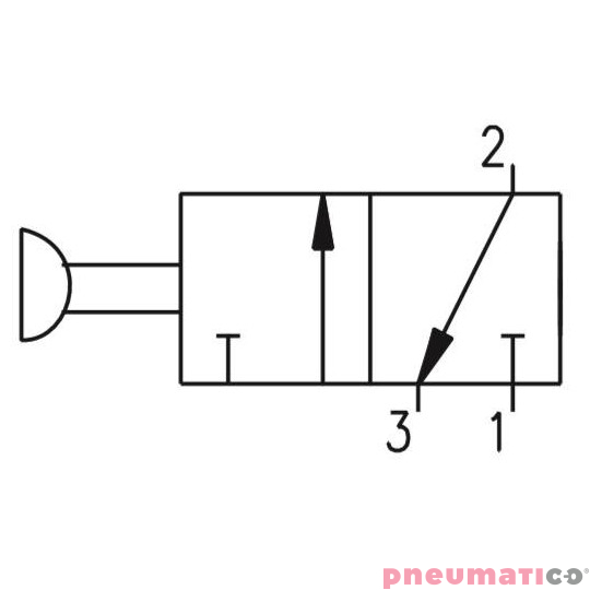 Zawór ręczny - przycisk - cięgno, dwupozycyjny 3/2 PNEUMAX Zawór ręczny - przycisk - cięgno, dwupozycyjny 3/2 PNEUMAX