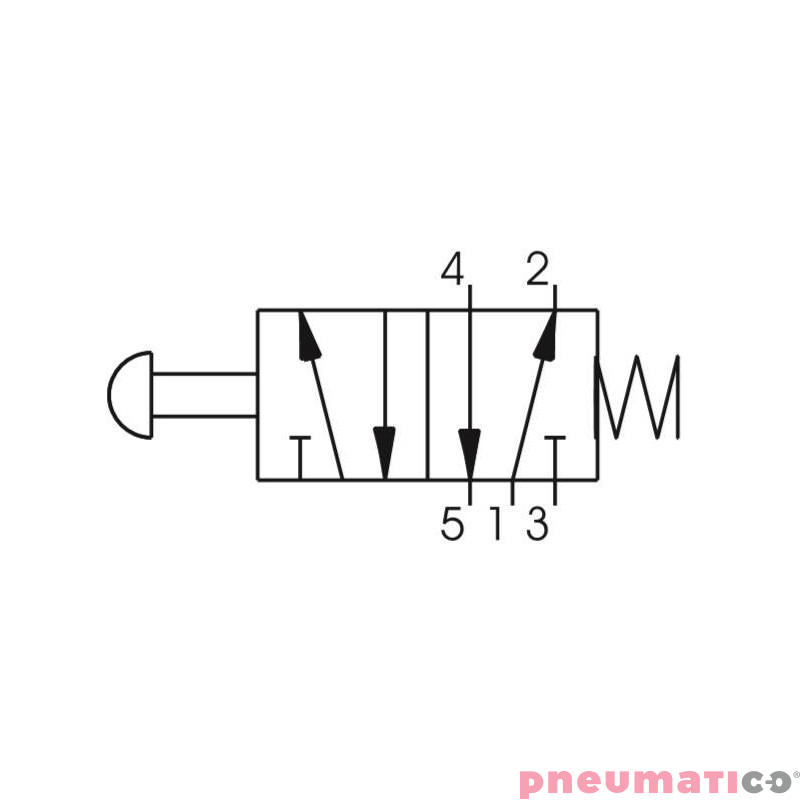 Zawór ręczny - przycisk 30 sprężyna 5/2 PNEUMAX Zawór ręczny - przycisk 30 sprężyna 5/2 PNEUMAX