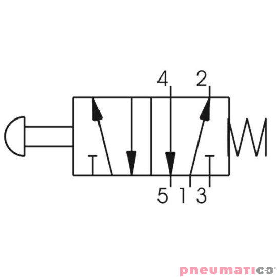 Zawór ręczny - przycisk 30 sprężyna 5/2 PNEUMAX Zawór ręczny - przycisk 30 sprężyna 5/2 PNEUMAX