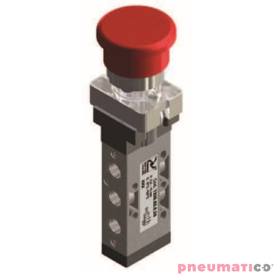Zawór ręczny - przycisk awaryjny dwupozycyjny 5/2 PNEUMAX Zawór ręczny - przycisk awaryjny dwupozycyjny 5/2 PNEUMAX
