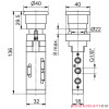 Zawór ręczny - przycisk awaryjny dwupozycyjny 5/2 PNEUMAX Zawór ręczny - przycisk awaryjny dwupozycyjny 5/2 PNEUMAX