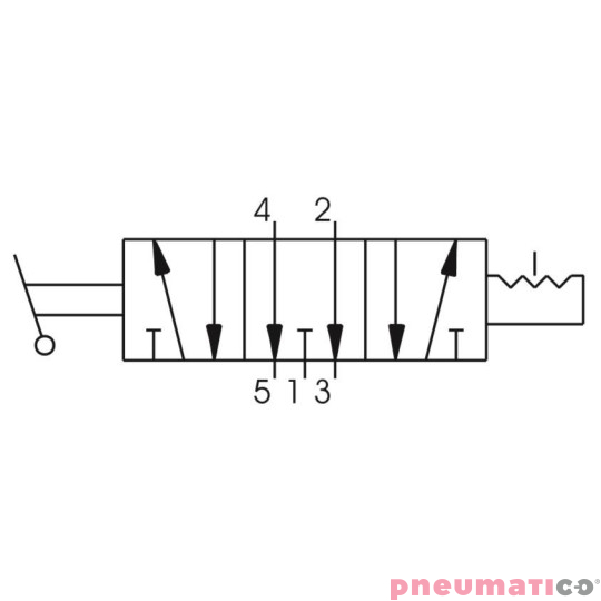 Zaw&oacute;r ręczny - dźwignia boczna tr&oacute;jpozycyjna - trzy pozycje stabilne 5/3 PNEUMAX