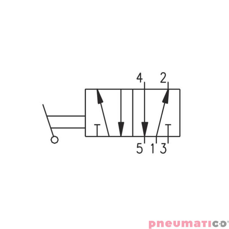 Zaw&oacute;r ręczny - dźwignia boczna dwupozycyjna 5/2 PNEUMAX