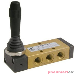 Zaw&oacute;r ręczny - dźwignia boczna tr&oacute;jpozycyjna - 3 pozycje stabilne 5/3 PNEUMAX