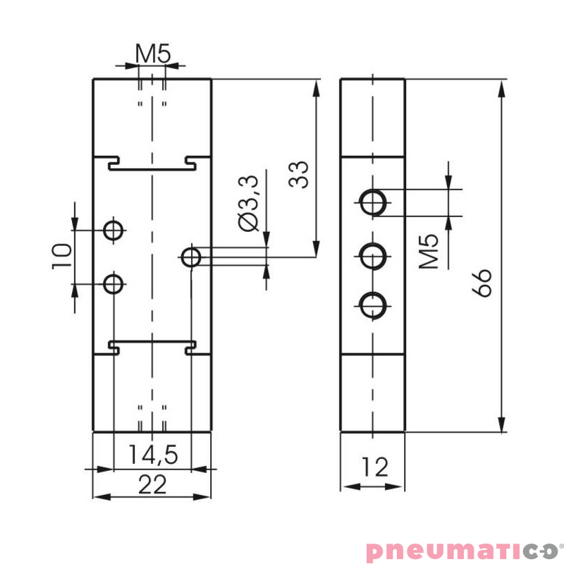 Zawór pneumatyczny - bistabilny 5/2 PNEUMAX Zawór pneumatyczny - bistabilny 5/2 PNEUMAX