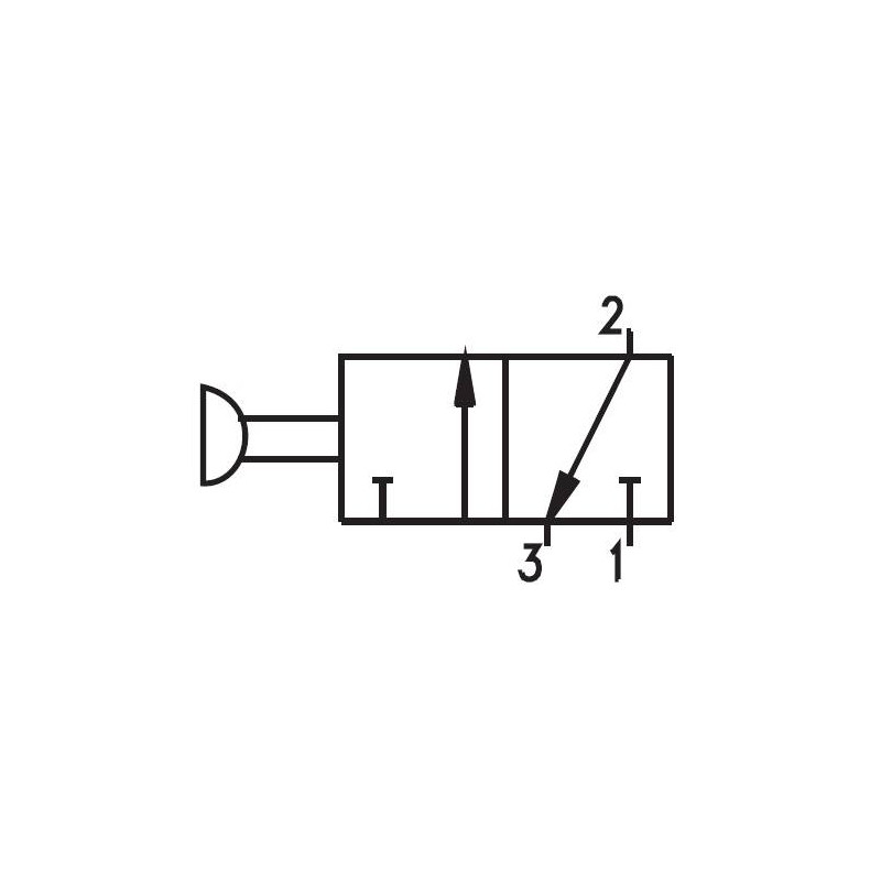 Zaw&oacute;r ręczny - przycisk awaryjny dwupozycyjny 3/2 NC PNEUMAX