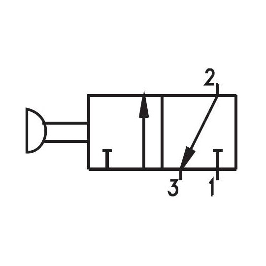 Zaw&oacute;r ręczny - przycisk awaryjny dwupozycyjny 3/2 NC PNEUMAX