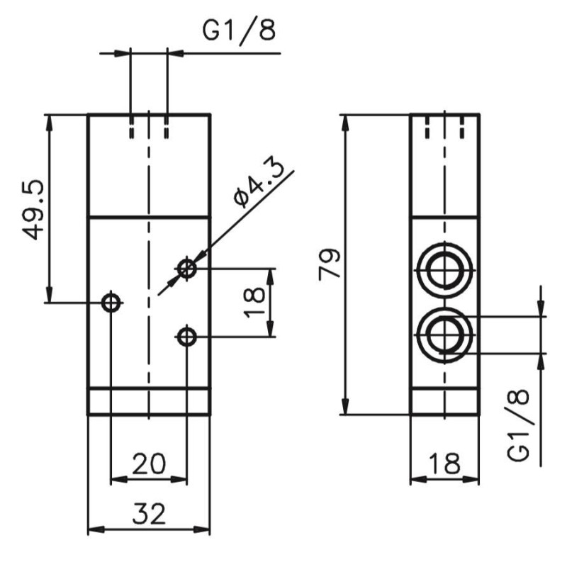 Zawór pneumatyczny - sprężyna 3/2 PNEUMAX Zawór pneumatyczny - sprężyna 3/2 PNEUMAX