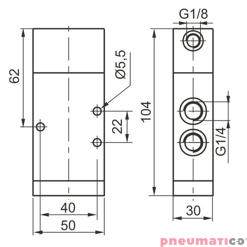 Zawór pneumatyczny - sprężyna 3/2 PNEUMAX Zawór pneumatyczny - sprężyna 3/2 PNEUMAX