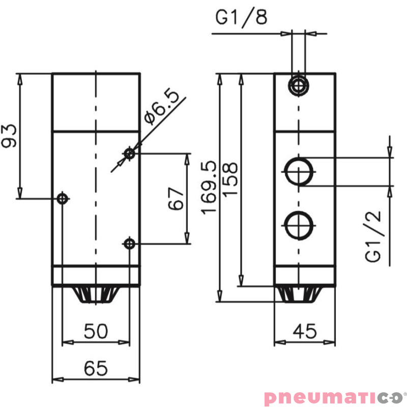 Zawór pneumatyczny - sprężyna 3/2 PNEUMAX Zawór pneumatyczny - sprężyna 3/2 PNEUMAX