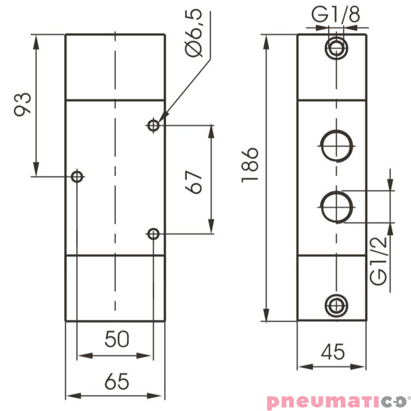 Zawór pneumatyczny - bistabilny 3/2 PNEUMAX Zawór pneumatyczny - bistabilny 3/2 PNEUMAX