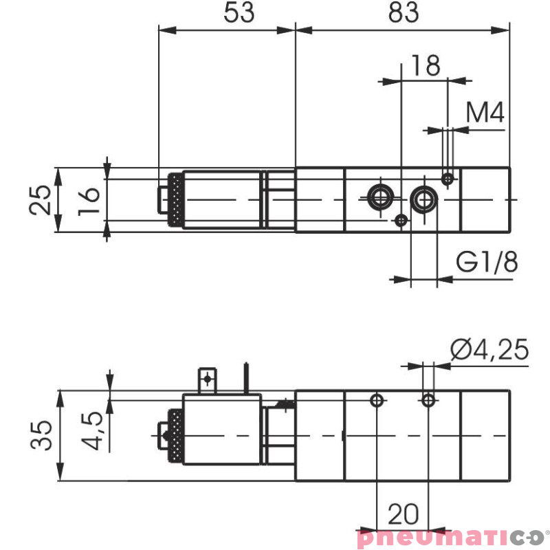 Zaw&oacute;r elektromagnetyczny - cewka sprężyna 3/2 PNEUMAX