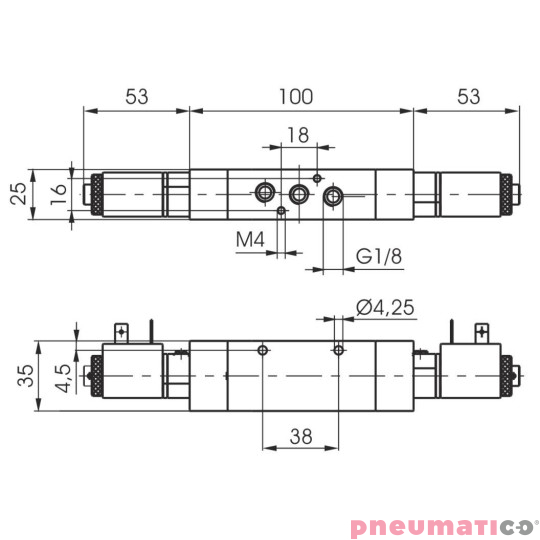 Zaw&oacute;r elektromagnetyczny - cewka - cewka 5/2 PNEUMAX 488.52.0.0.M