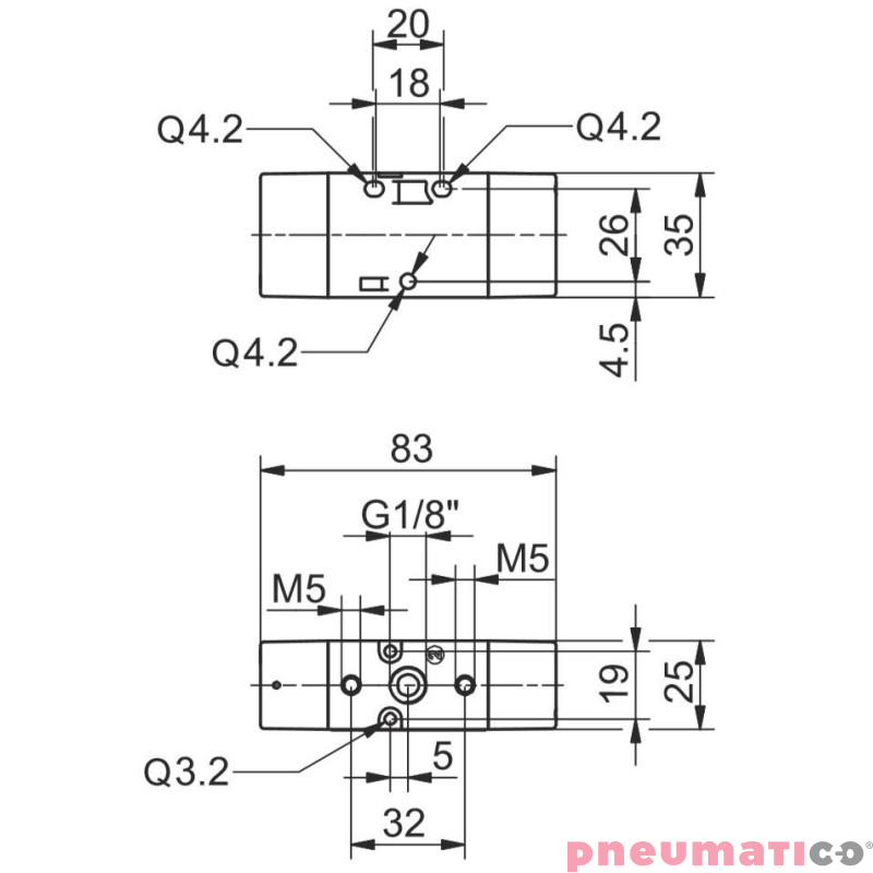 Zawór pneumatyczny - sprężyna 3/2 PNEUMAX Zawór pneumatyczny - sprężyna 3/2 PNEUMAX