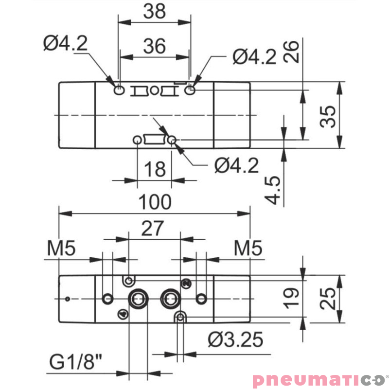 Zawór pneumatyczny - bistabilny 5/2 PNEUMAX Zawór pneumatyczny - bistabilny 5/2 PNEUMAX