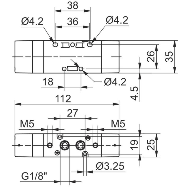 Zaw&oacute;r pneumatyczny - tr&oacute;jpozycyjny 5/3 PNEUMAX