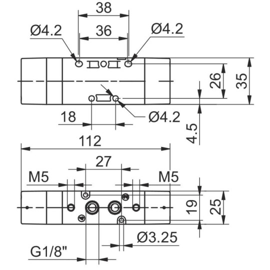 Zaw&oacute;r pneumatyczny - tr&oacute;jpozycyjny 5/3 PNEUMAX