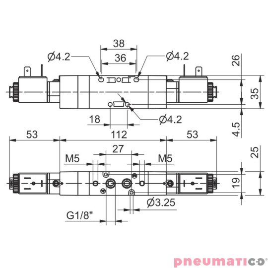 Zaw&oacute;r elektromagnetyczny - cewka - cewka 5/3 PNEUMAX