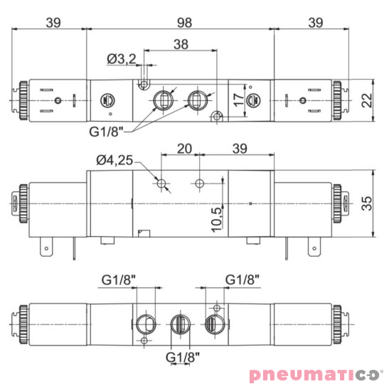 Elektrozawór - cewka - cewka (bistabilny) 5/2 PNEUMAX 8880.52.00.35.F00 (bez cewki) Elektrozawór - cewka - cewka (bistabilny) 5/2 PNEUMAX 8880.52.00.35.F00 (bez cewki)
