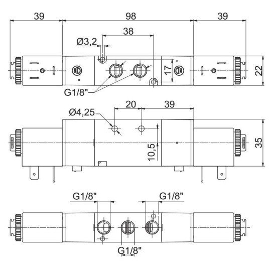 Elektrozaw&oacute;r - cewka - cewka (monostabilny) 5/3 PNEUMAX