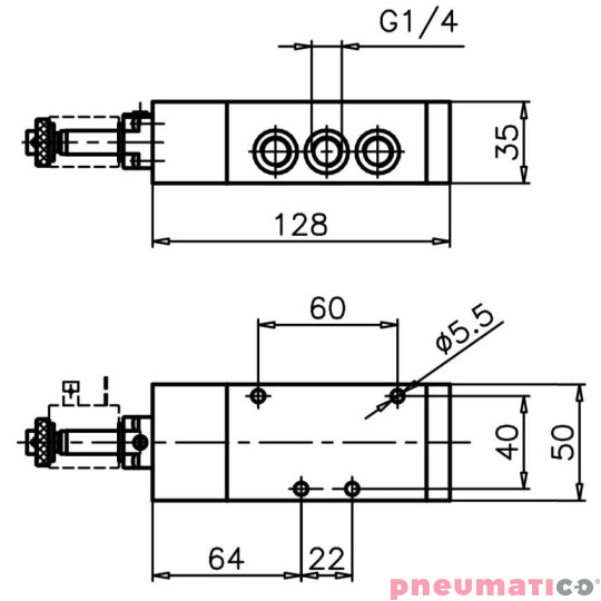 Elektrozaw&oacute;r - cewka - sprężyna 5/2 PNEUMAX
