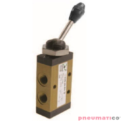 Zaw&oacute;r ręczny - dźwignia w osi zaworu - dwupozycyjny 3/2 PNEUMAX