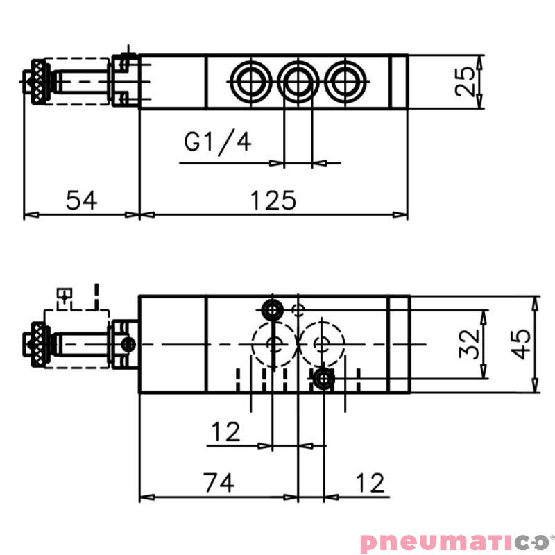 Zaw&oacute;r elektromagnetyczny - cewka - sprężyna 5/2 PNEUMAX