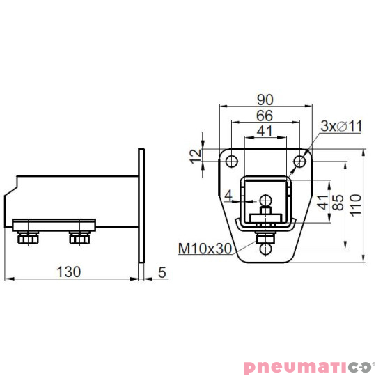 Uchwyt montażowy boczny Pneumatico JG‐21CP