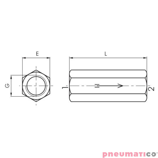 Zawór zwrotny FPM G 1/8" PNEUMAX 6.07.18/V Zawór zwrotny FPM G 1/8" PNEUMAX 6.07.18/V