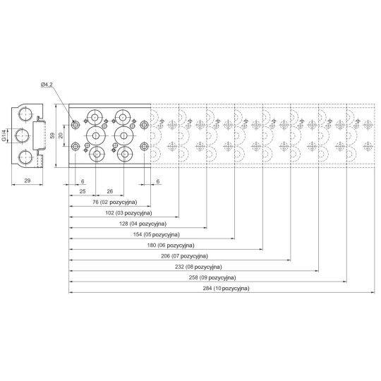 Płyta (baza) przyłączeniowa, aluminiowa, dla zawor&oacute;w T488 PNEUMAX