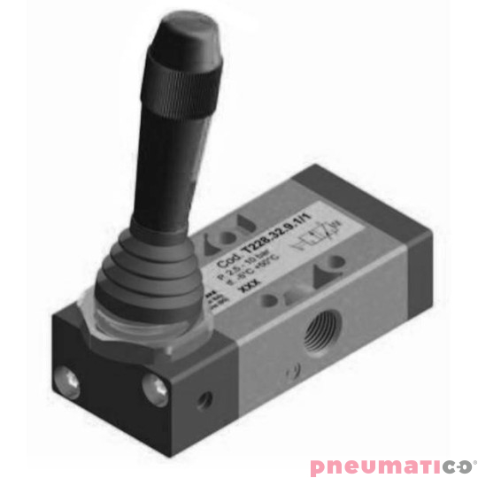 Zawór ręczny - dźwignia boczna sprężyna 3/2 PNEUMAX Zawór ręczny - dźwignia boczna sprężyna 3/2 PNEUMAX