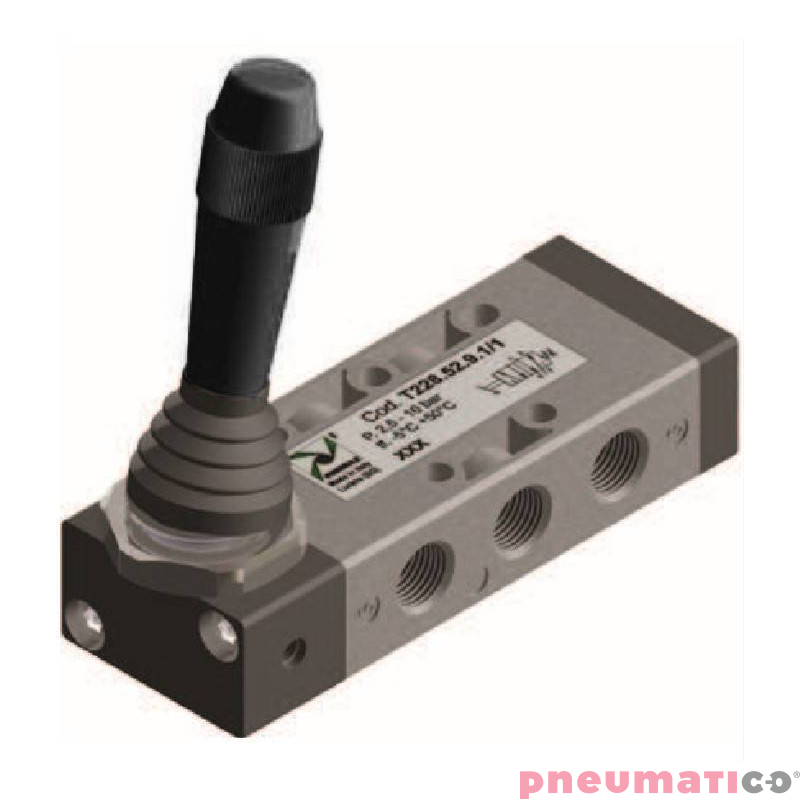 Zaw&oacute;r ręczny - dźwignia boczna sprężyna 5/2 PNEUMAX