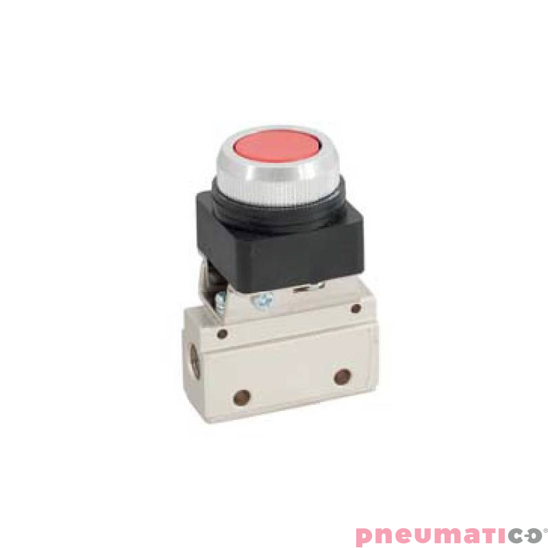 Zawór ręczny z przyciskiem TEKMA 3/2 NC G-321-PP-RED G1/8" Zawór ręczny z przyciskiem TEKMA 3/2 NC G-321-PP-RED G1/8"