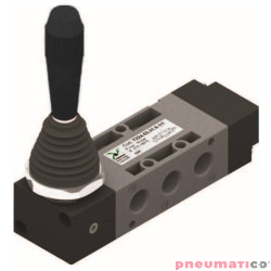 Zaw&oacute;r ręczny - dźwignia boczna tr&oacute;jpozycyjna - trzy pozycje stabilne 5/3 PNEUMAX