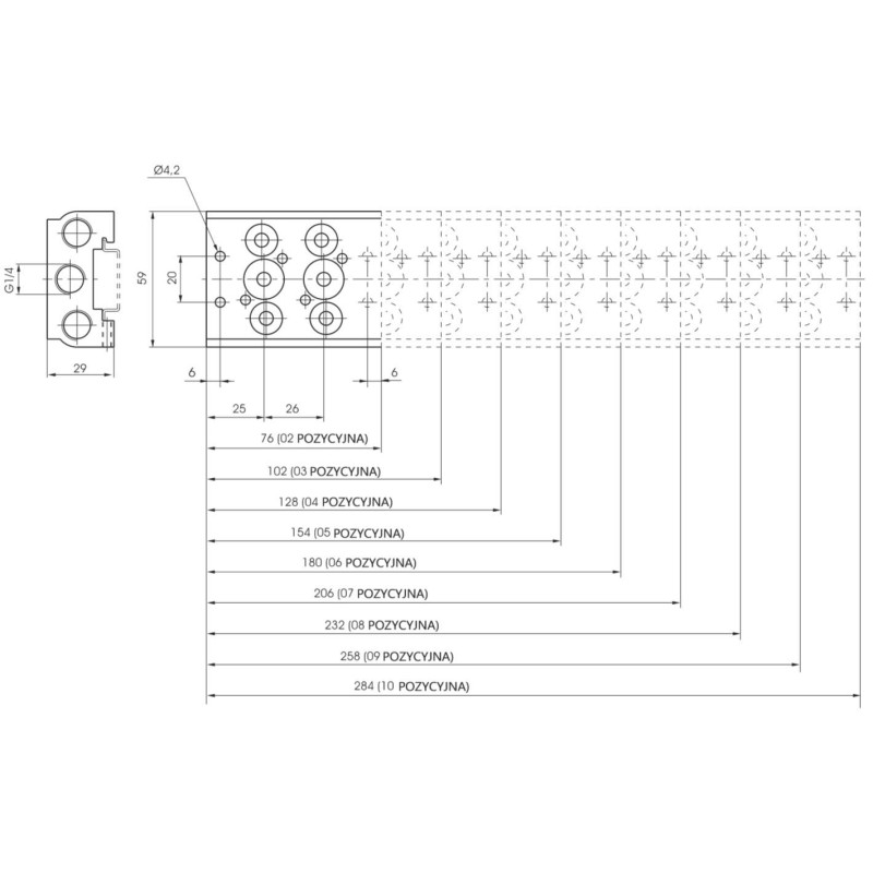 Płyta (baza) aluminiowa pod zawory 488 PNEUMAX