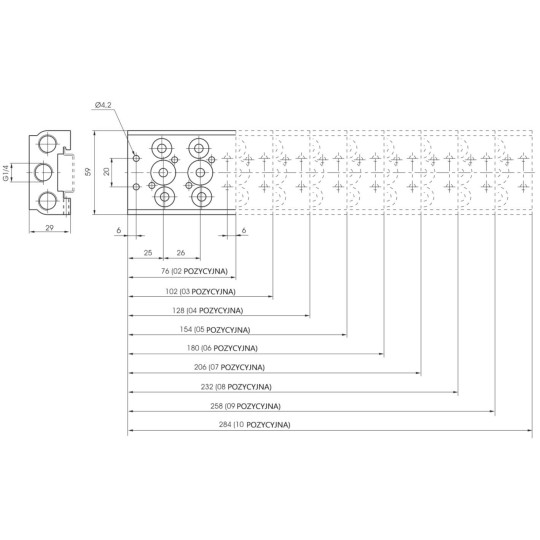 Płyta (baza) aluminiowa pod zawory 488 PNEUMAX