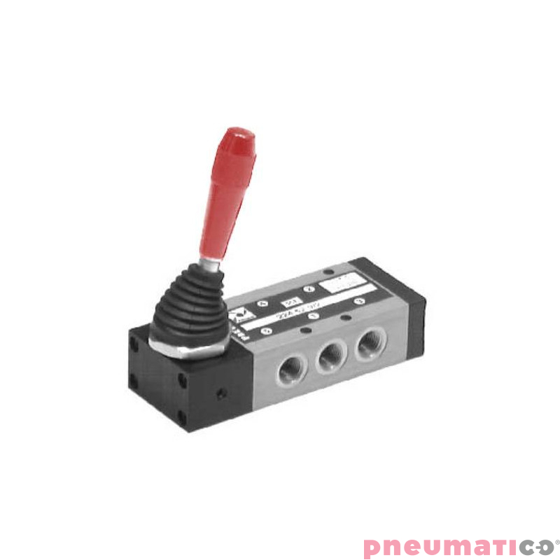 Zaw&oacute;r ręczny - dźwignia boczna dwupozycyjna 5/2 PNEUMAX