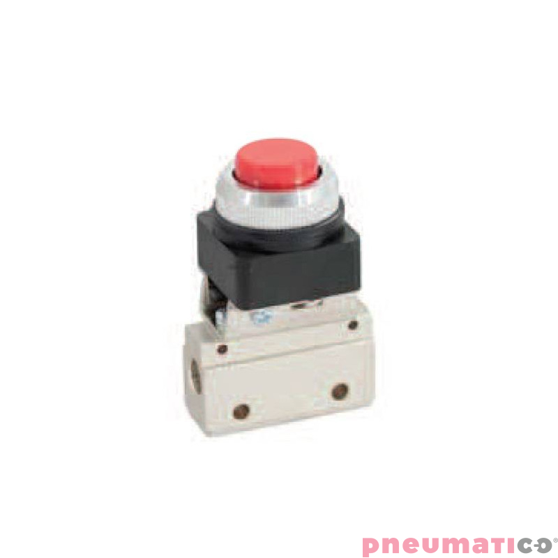 Zawór ręczny z przyciskiem G-321PPL 3/2 NC Zawór ręczny z przyciskiem G-321PPL 3/2 NC