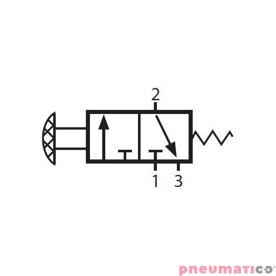 Zawór ręczny z przyciskiem G-321PPL 3/2 NC Zawór ręczny z przyciskiem G-321PPL 3/2 NC