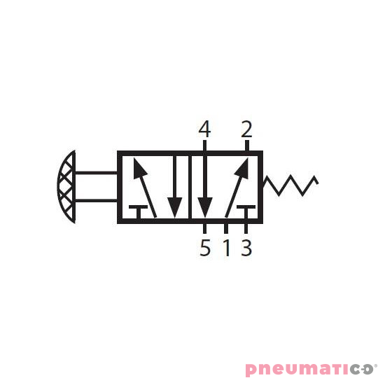 Zawór ręczny z przyciskiem G-522PPL 5/2 Zawór ręczny z przyciskiem G-522PPL 5/2
