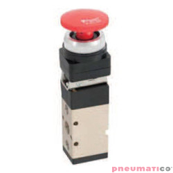 Zaw&oacute;r ręczny z przyciskiem typu grzybek z blokadą G-522EB 5/2 