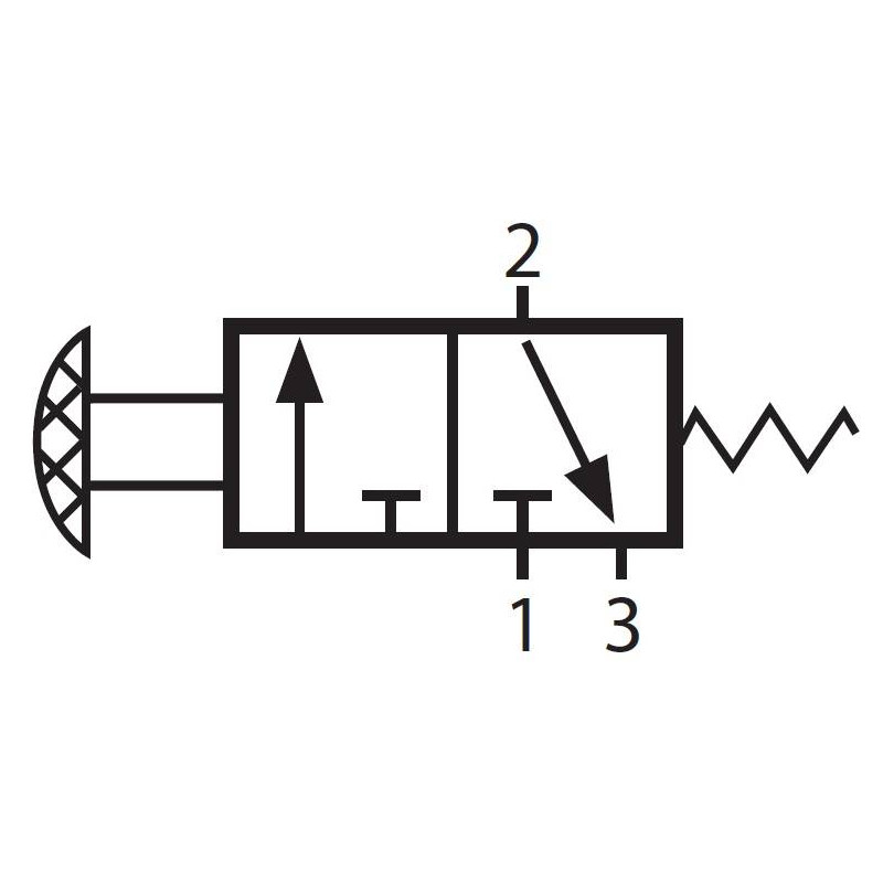 Zaw&oacute;r ręczny z przyciskiem typu grzybek G-321PB 3/2 NC