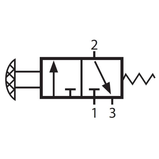Zaw&oacute;r ręczny z przyciskiem typu grzybek G-321PB 3/2 NC