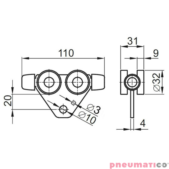 Żuraw przyścienny obrotowy Pneumatico JG-2002 2m Żuraw przyścienny obrotowy Pneumatico JG-2002 2m